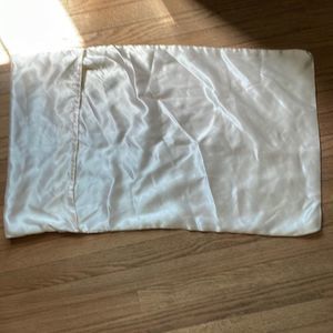 Pillowcase Polyester but Satin feel. From Target. 20”x 32”. Creme. Like new